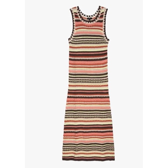 Rails Dresses & Skirts - Rails Coco Dress Multi Sz M - Stripe Knit Crochet